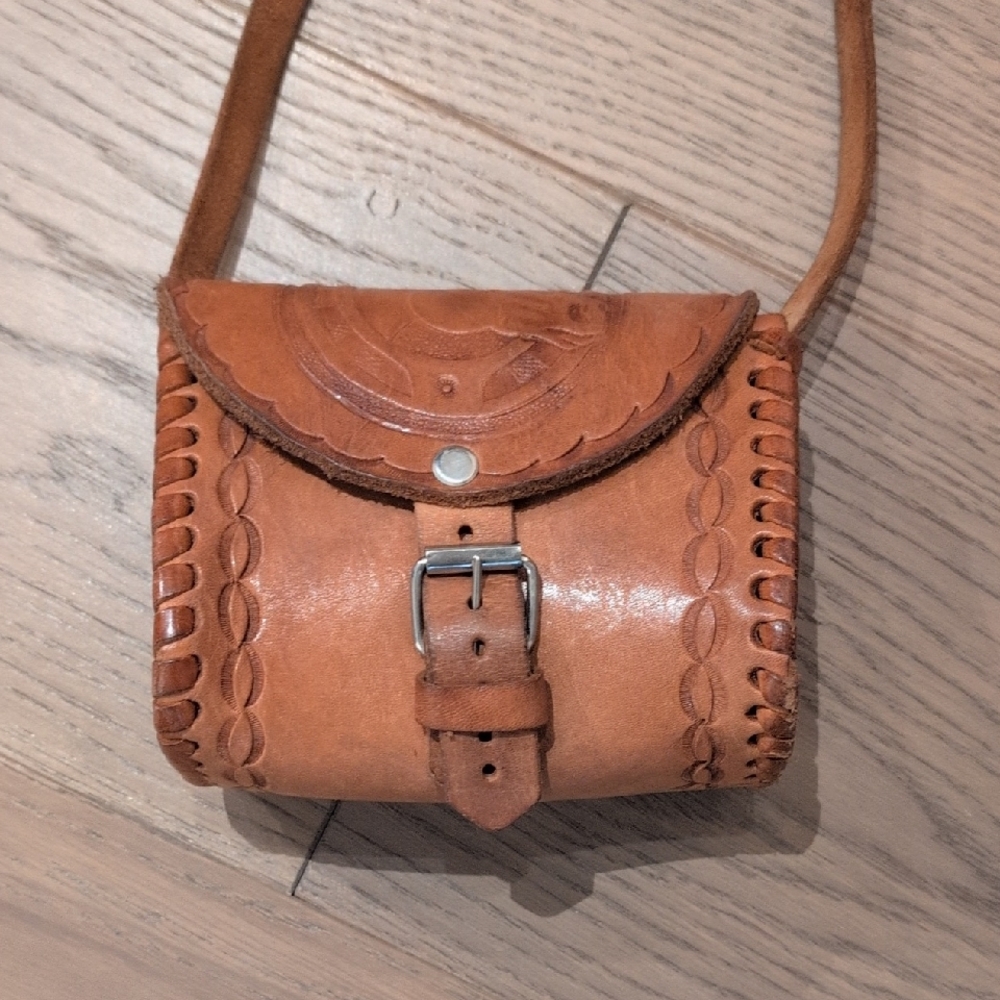 Handcrafted Tan Leather Crossbody Bag